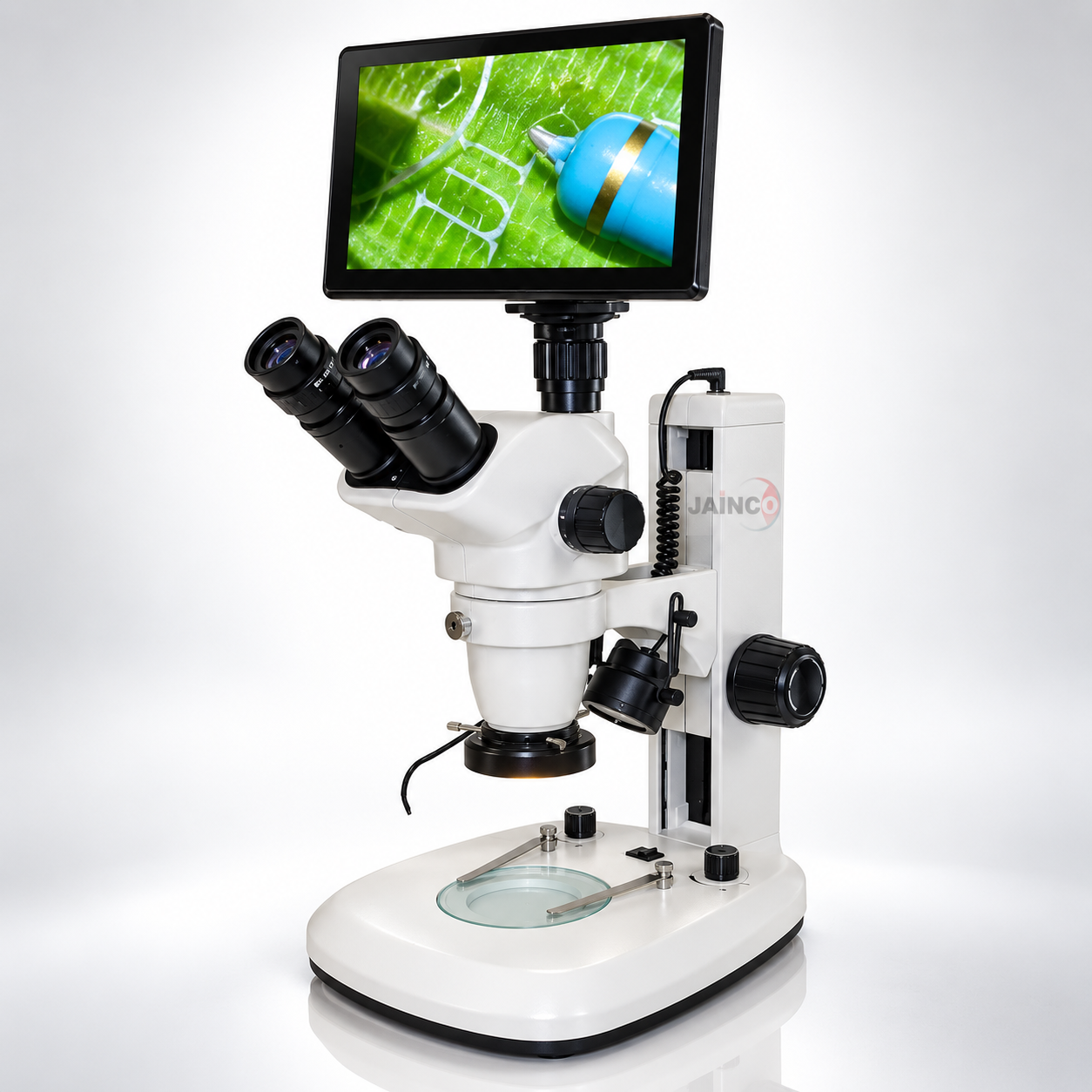 LCD Touch Pad Digital Wide Field Stereo Zoom Trinocular Microscope